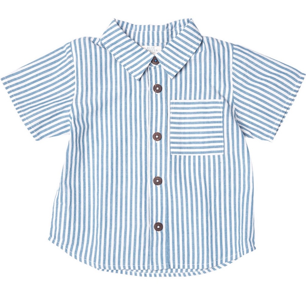 BLUE ROOSTER BY PINK CHICKEN | Jack Shirt in Blue Skinny Stripe